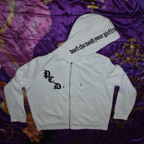 pcd Pussycat Dolls hoodie Don't Cha Wish Your White hoodie jacket Size XXL 2XL - Picture 8 of 14